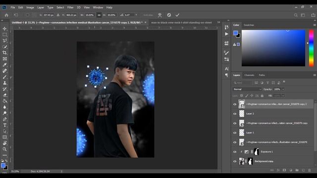 Covid - 19 || Photoshop Manipulation Tutorial || Novice Arts смотреть онлайн