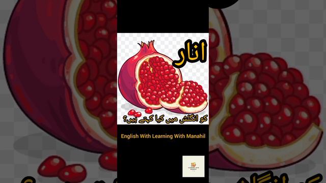 Anaar ki english kaya ha | Anaar | Vegetable & Fruits ki english | Learning with manahil