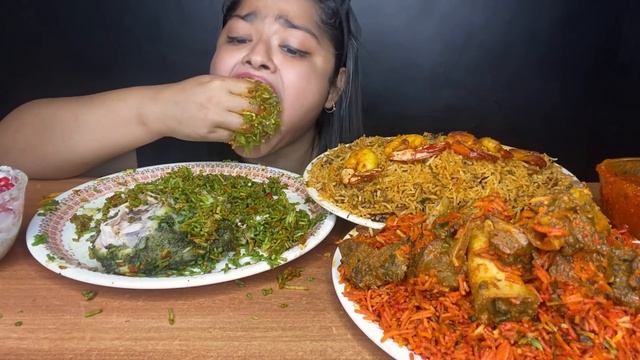 CHICKEN BIRYANI ? MUTTON BIRYANI, EGG BIRYANI AND PRAWNS BIRYANI ? WITH RAITA | BIG BITES MUKBANG
