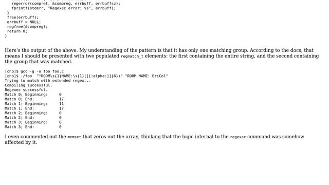Unix & Linux: Unused structure elements in regmatch_t array are not -1 смотреть онлайн