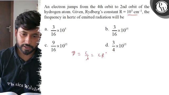 An electron jumps from the 4 th orbit to 2 nd orbit of the hydrogen atom. Given, Rydberg's consta.. смотреть онлайн