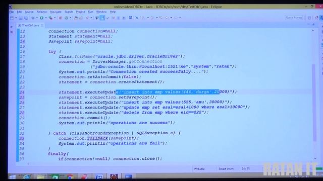 Adv. Java tutorials || JDBC|| Transaction Management Part-2 || By Ratan Sir смотреть онлайн
