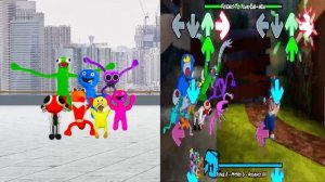 New Rainbow Friends VS Survival in Real Life ? FNF New Mod (Roblox Rainbow Friends Plush)