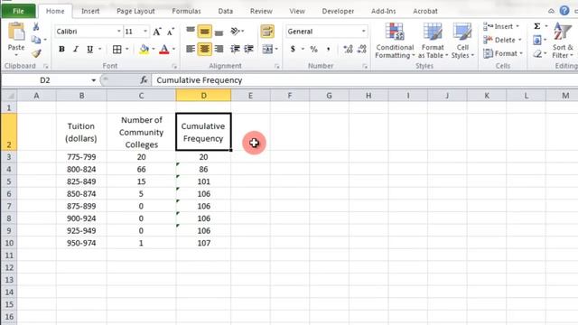 Excel Cumulative Frequency and Relative Frequency смотреть онлайн