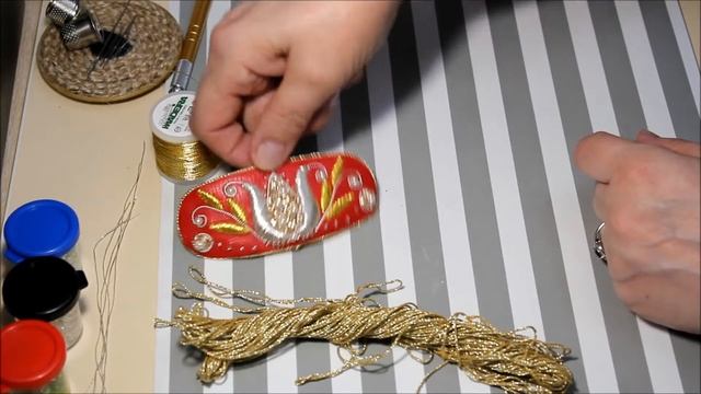 Заколки ручной работы. Золотное шитье.Автор Вера Тигрова.