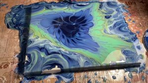 Fluid Art Акриловая заливка Синий цветок заливка через ситичко