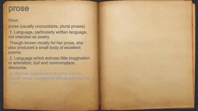 What does prose mean?