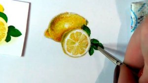 РИСУЕМ ЛИМОН АКВАРЕЛЬЮ/РЕАЛИСТИЧНЫЙ ЛИМОН/ФРУКТЫ АКВАРЕЛЬЮ/ЛИМОНЫ/