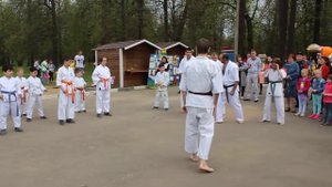 Киокушинкай каратэ - показательное выступление на скитских прудах.