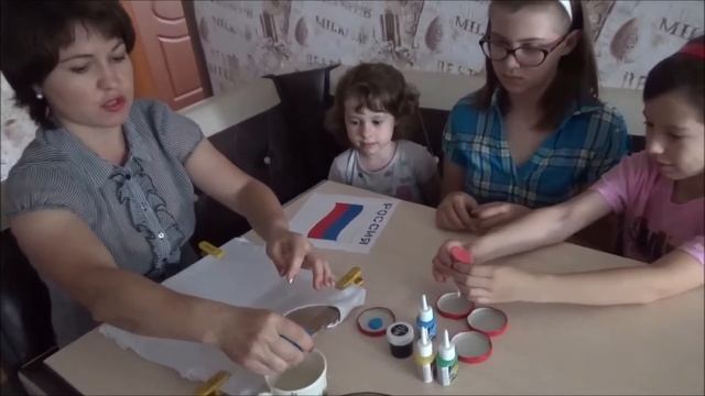 Роспись по ткани. Принт флаг России. Мастер класс. смотреть онлайн