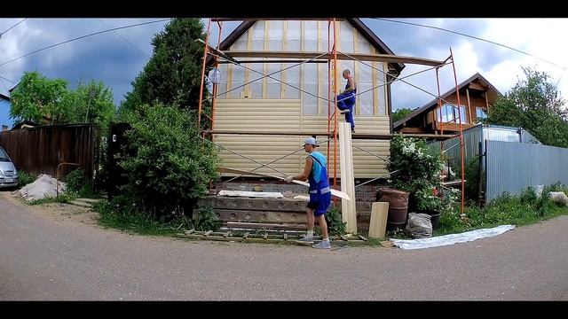 Отделка Фасада Сайдингом.Отделка Утепление  бани Сайдингом.