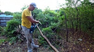 Как быстро очистить участок от поросли и деревьев с помощью аккумуляторных пил makita