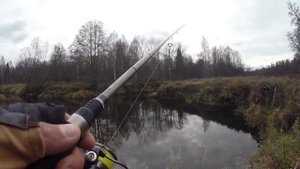 Ловля щуки. Спиннинг поздней осенью. Джиг на малой реке. Рыбалка 2017.
