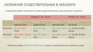 Akkusativ. Склонение существительных в немецком языке