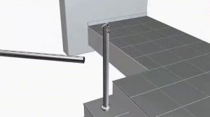 Монтаж. Ограждение лестничного марша хромированные стойки в ступень