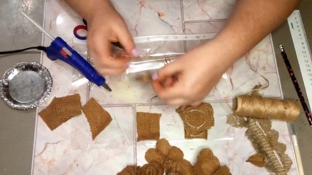 Как сделать панно с цветами из джута и мешковины своими руками. Поделки DIY