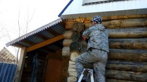 Монтаж сайдинга , подготовка .Срез бруса.