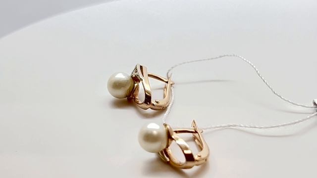 Золотые серьги с Жемчугом культивированным смотреть онлайн