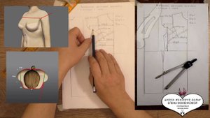 Построение нагрудной вытачки по трём меркам