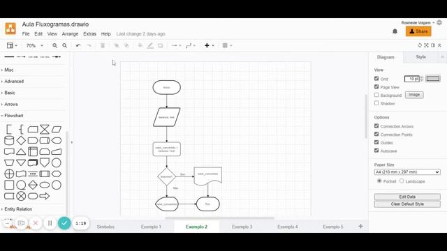 Rosi Volgarin - Fluxogramas - Exemplos de construção utilizando a ferramenta online draw.io смотреть онлайн