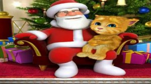 Говорящий кот и Санта Клаус. Мультик игра.