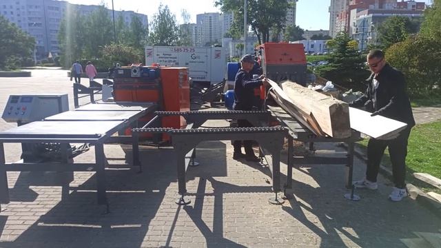 Бревнопильный станок Триумф 16П480 + Многопильный станок 20П-АВТО – Обработка Бревен до 470 мм!