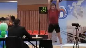 Гиревой спорт. Стрекаловских Константин, тлчок 32+32