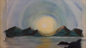 Как нарисовать горный пейзаж на готовом фоне