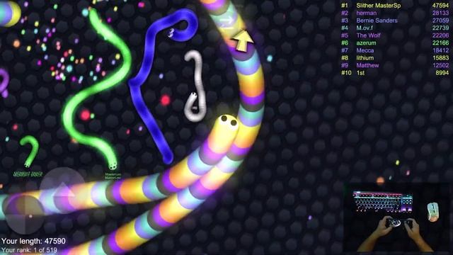 Slither.io A.I. 001 Strong Bad Snake Skin Hacked vs. 277772 Snakes Epic Slitherio Gameplay! #303