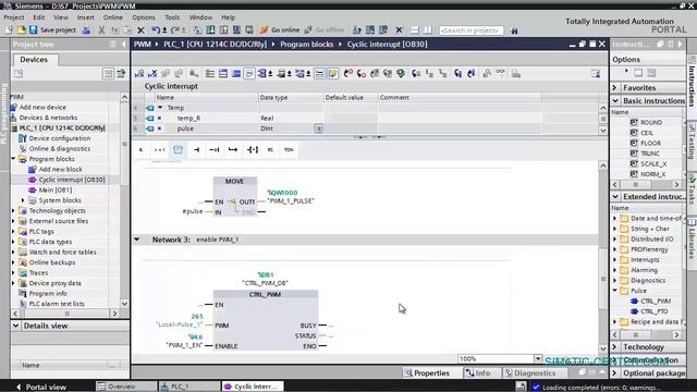 S7-1200.  Pulse Width Modulation