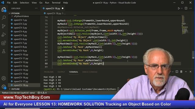 AI for Everyone LESSON 13: HOMEWORK SOLUTION Tracking an Object Based on Color in OpenCV смотреть онлайн