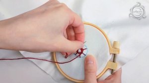 Шов паутинка, розочка. Вышивка гладью - объемные элементы.