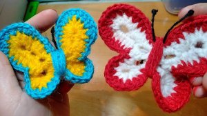 АППЛИКАЦИЯ КРАСИВАЯ БАБОЧКА КРЮЧКОМ  НОВЫЙ МАСТЕР КЛАСС ЧАСТЬ 1