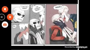 [Комикс андерфейл 18+]{сорян первый мини комикс не озвучан}