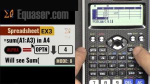 Spreadsheet Calculation using CASIO CLASSSWIZ  fx-991EX fx-570EX Calculator