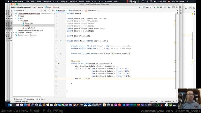 Practical Java: JavaFX Graphs Video 1 of 3: Simple Graph
