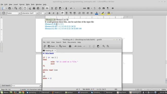 Session 14 : Operating System Programming Concepts : Lab 9 - Shell Programming BASH