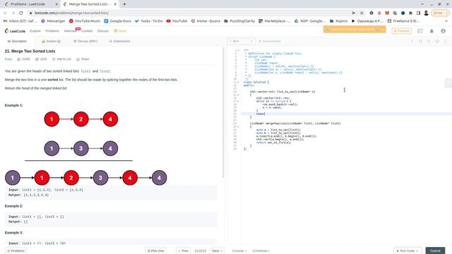 LeetCode 21  Merge Two Sorted Lists