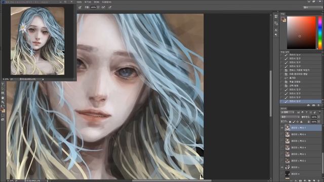 Photoshop Speed Paint - Chamomile 카모마일 (Photoshop CC 2015) смотреть онлайн