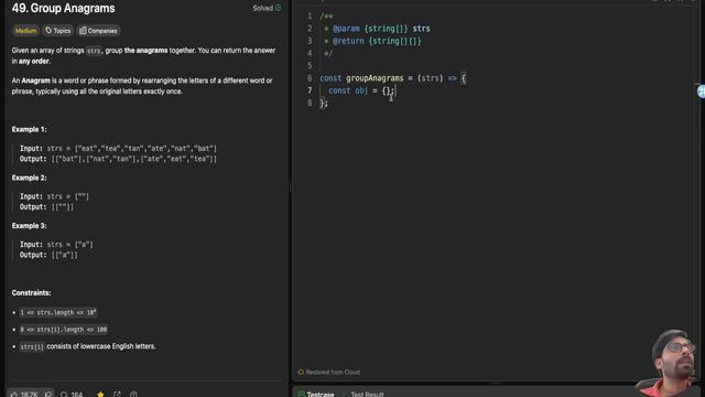 LeetCode 49: Group Anagrams in JavaScript - Sort & Count Approach Explained