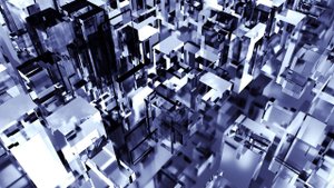 Анимированный абстрактный фон: Стеклянные кубы