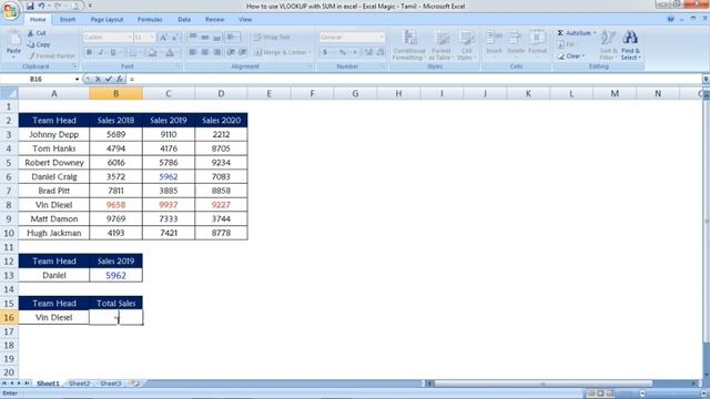 How to use VLOOKUP with SUM in excel | VLOOKUP with "*" | Excel Magic