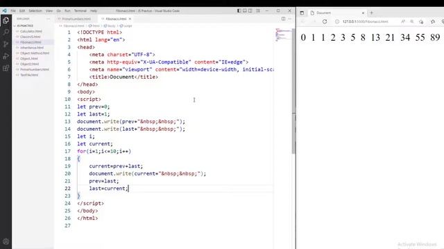 fibonacci series | fibonacci series in javascript