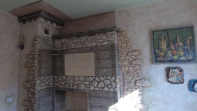 как оформить печку в доме . топка на дровах и угле. декоративная штукатурка. смотреть онлайн