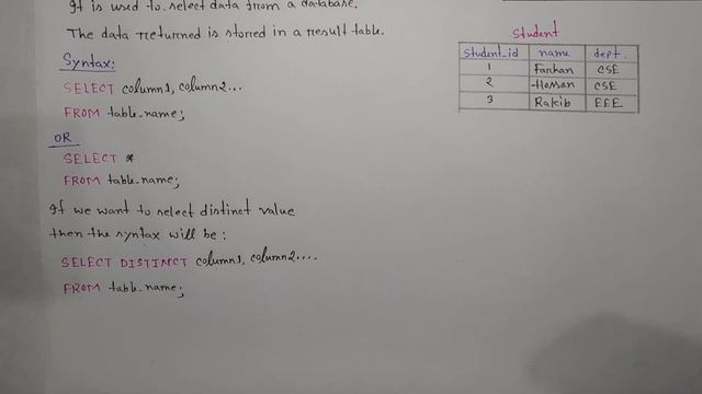 Lec: 65 | SELECT Command in SQL | DBMS | Bangla Tutorial