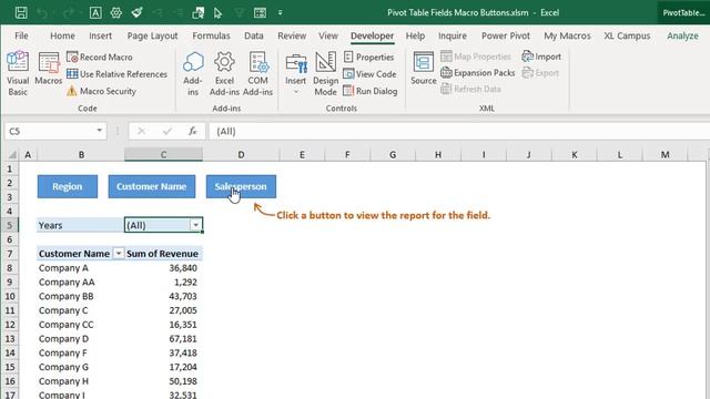 Use Vba Macro Buttons To Add/remove Pivot Table Fields Instantly! смотреть онлайн