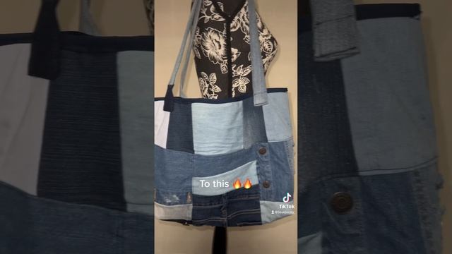 New Patchwork Totebag made from old denim jeans! #sewing #fashion #handmade