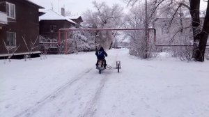 Самодельная коляска на мопед альфа дельта из хлама ТЕСТ