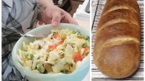 ВЕСЕННИЙ-ВИТАМИННЫЙ САЛАТ НА ОБЕД. / ВЫПЕКАЛА БАТОНЫ