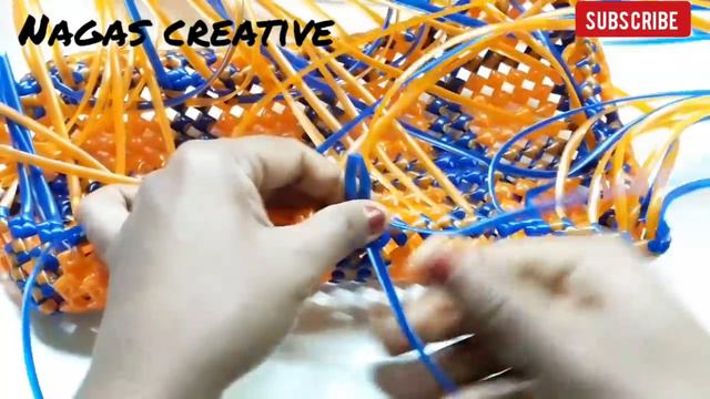 1. 5 roll Star Pattern  Lunch Basket Weaving tutorial